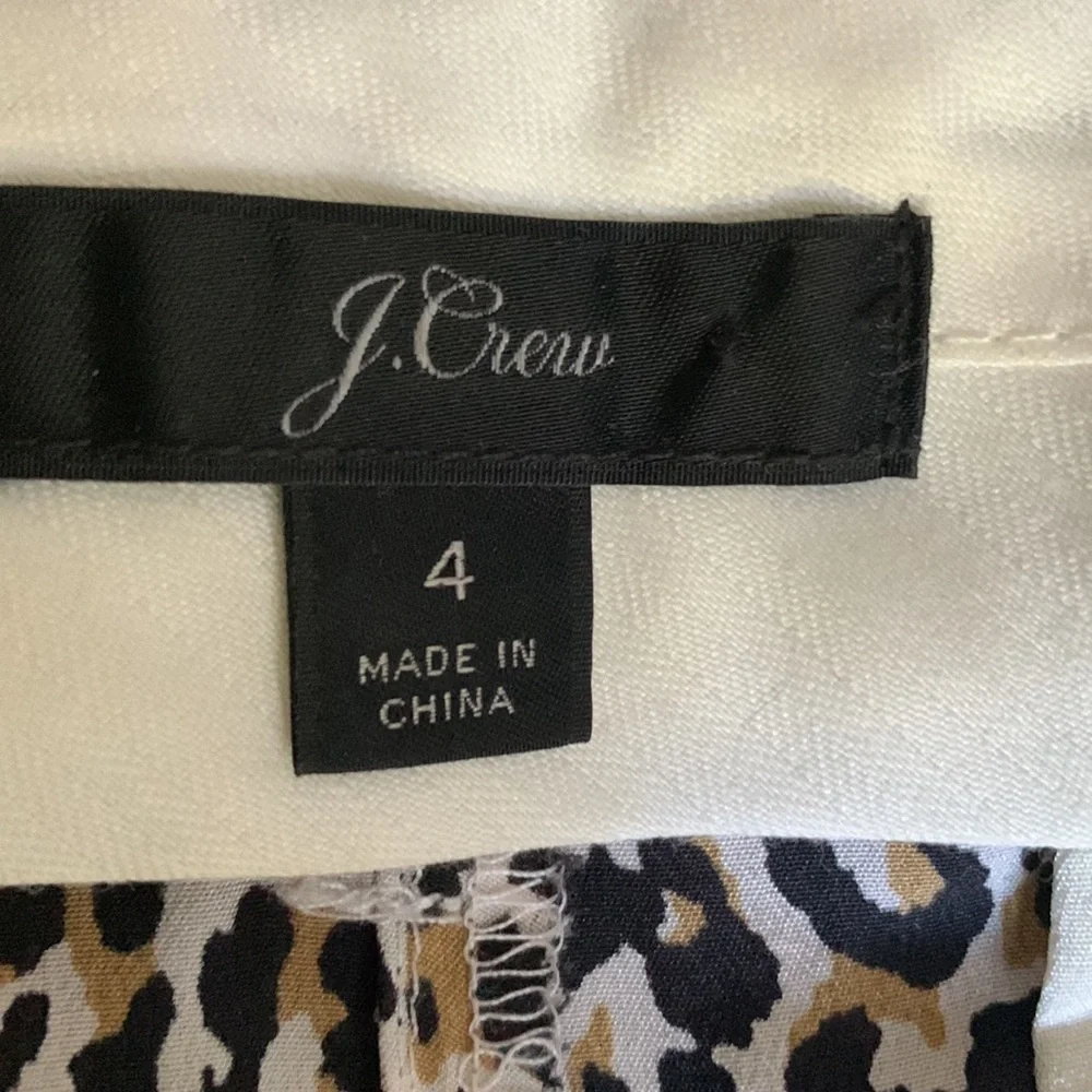 J. Crew Wide-leg cropped pant in‎ leopard-print silk
